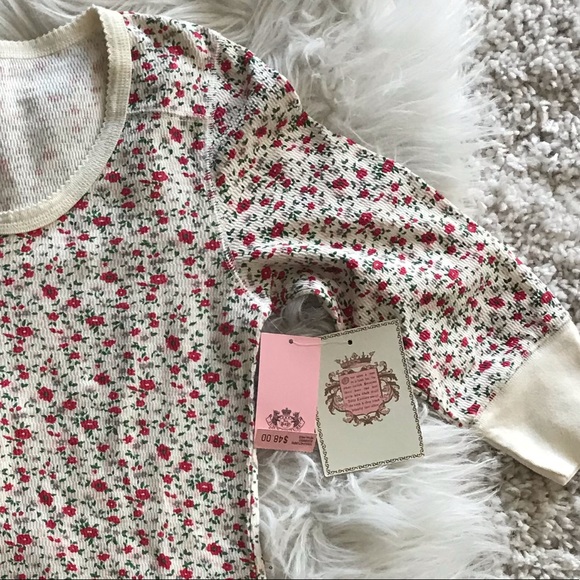 🦋 NWT JUICY COUTURE PINK FLORAL THERMAL TOP SM - Picture 3 of 7